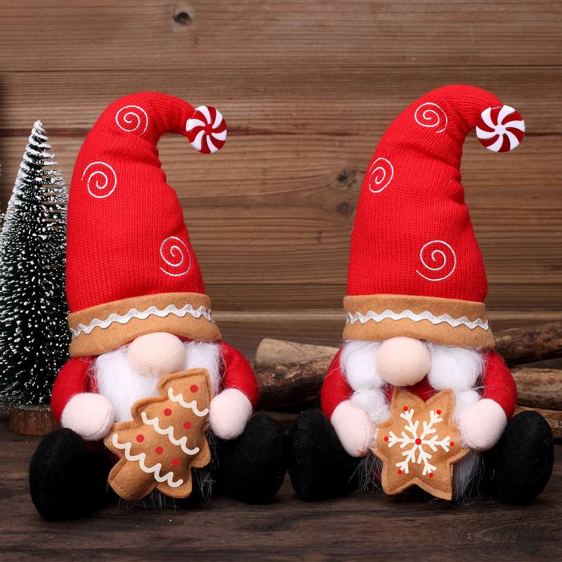 Christmas Gnome with Snowflake Christmas Tree Lollipop for Table Mantel Decoration