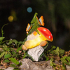 Outdoor Solar Garden Light Gnome Figurine Resin Statue with Light-Up Mushroom