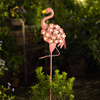 Manufacturer Customize Flamingo Yard Art Metal Garden Decor Solar Stake Lights